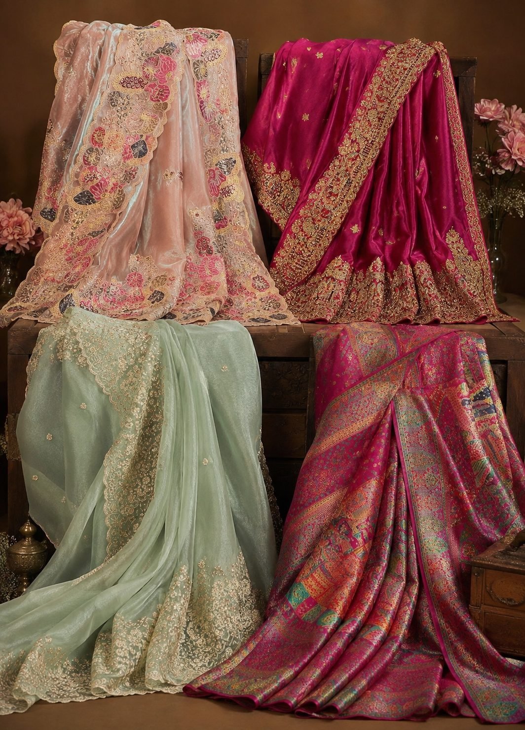 Textile artisan inspecting premium fabric quality